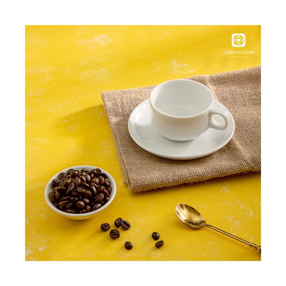 Bộ tách chén uống cafe, trà gốm sứ Long Phương