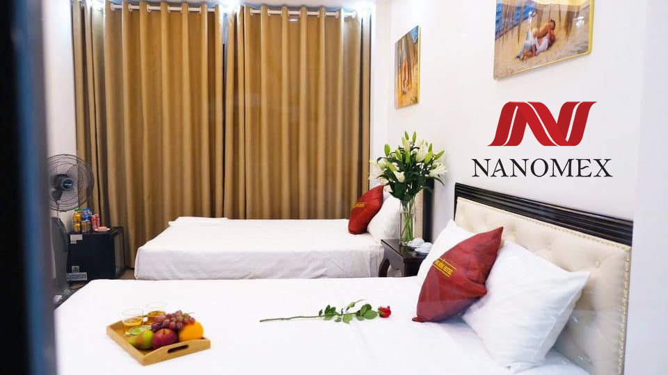Các sản phẩm chăn ga gối khách sạn thương hiệu Nanomex trong hệ thống phòng nghỉ của Phương Đông