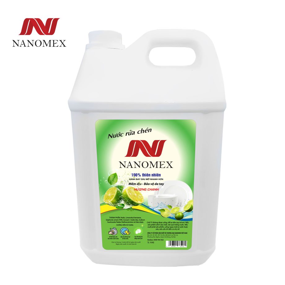nước rửa chén nanomex hương chanh can 10 lít giá tốt