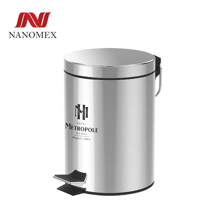 thùng rác khách sạn, thùng rác inox đạp chân cao cấp