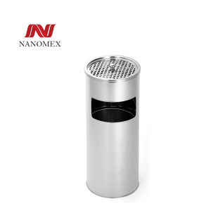 thùng rác khách sạn thùng rác văn phòng inox có gạt tàn thuốc